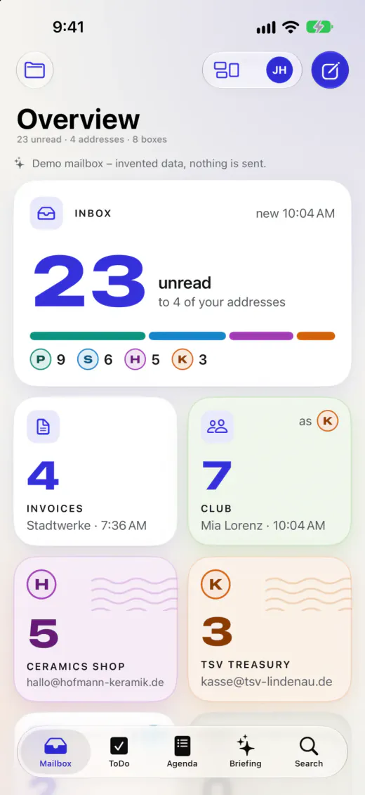 4Mail — The wall of pigeonholes (iPhone)